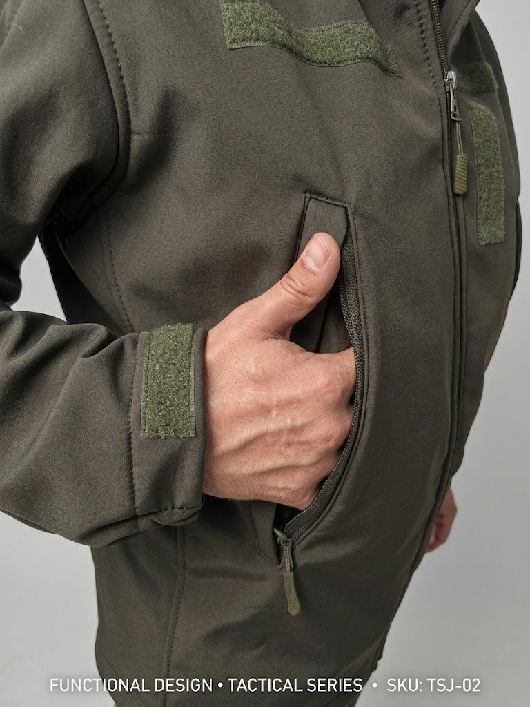 Куртка Softshell олива — чоловіча тришарова куртка