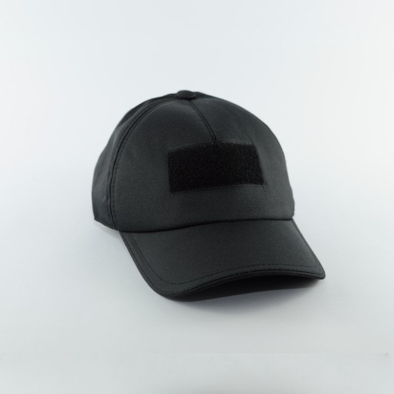Бейсболка камуфляжна Чорна з нашивкою Velcro