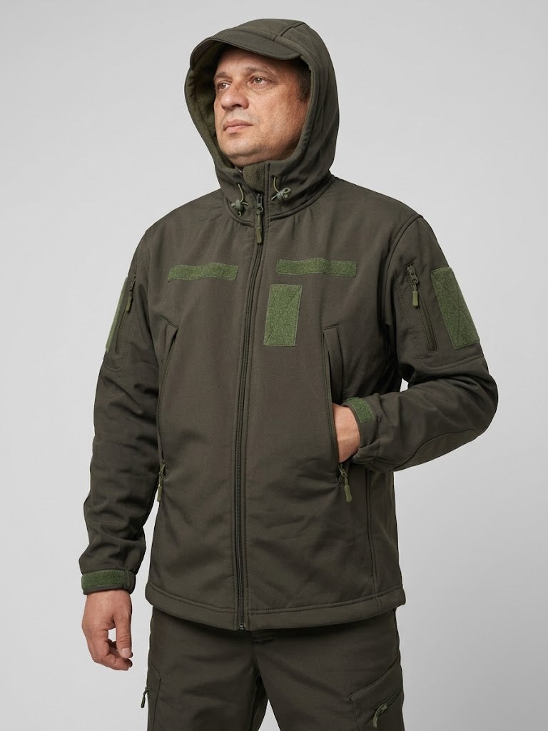 Куртка Softshell олива — чоловіча тришарова куртка