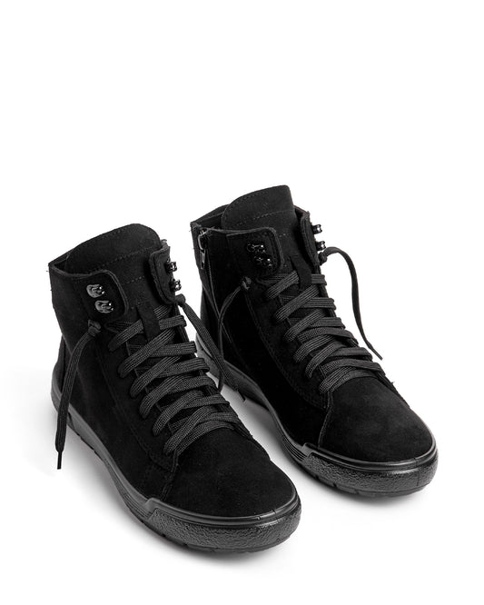 Кеди утеплені флісом чорні, чорний низ