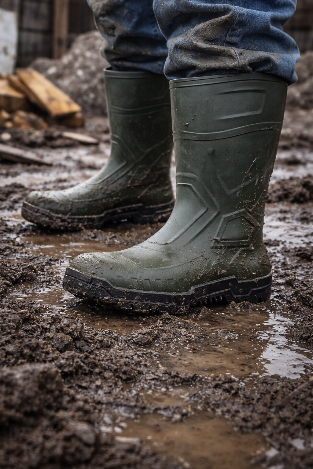 Гумові робочі чоботи з металевим носком та антипрокольною устілкою