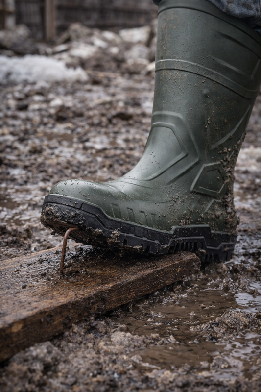 Гумові робочі чоботи з металевим носком та антипрокольною устілкою