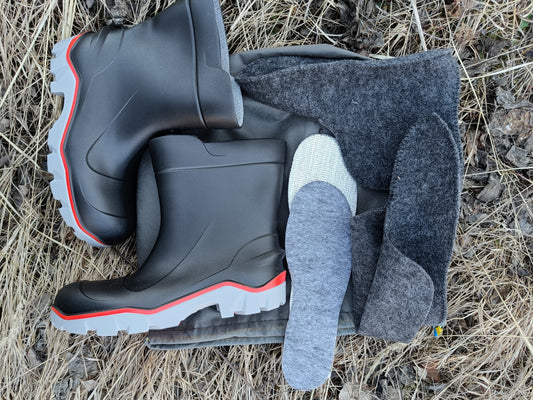 Гумові чоботи з утеплювачем — універсальний комплект (чорні)