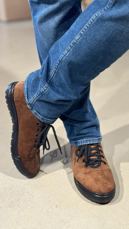 Кеди низькі вельвет коричневий